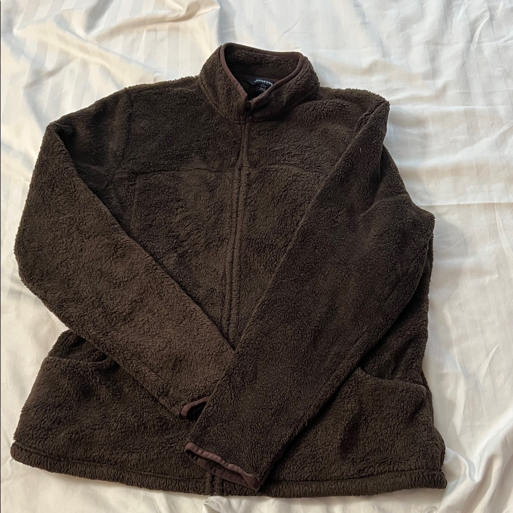 Lands' End Dark Brown Fleece Jacket